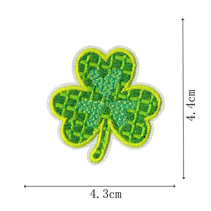 Wholesale St Patrick S Day Green Clover Leaf Embroidered Patch Set 25Pc Coat Fashion Accessory
