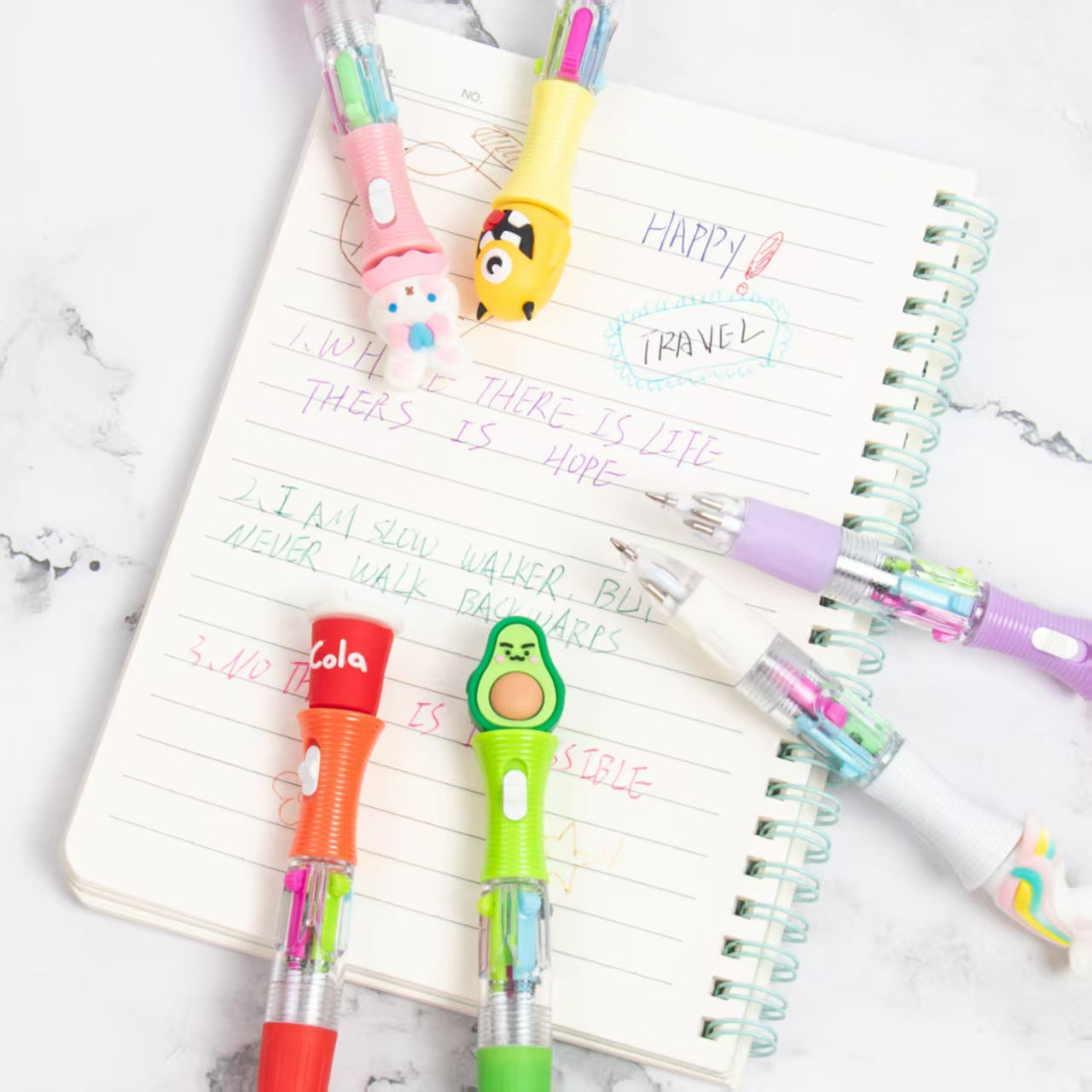 Wholesale 2pcs  Supply Cartoon Mini Four Color Pen special