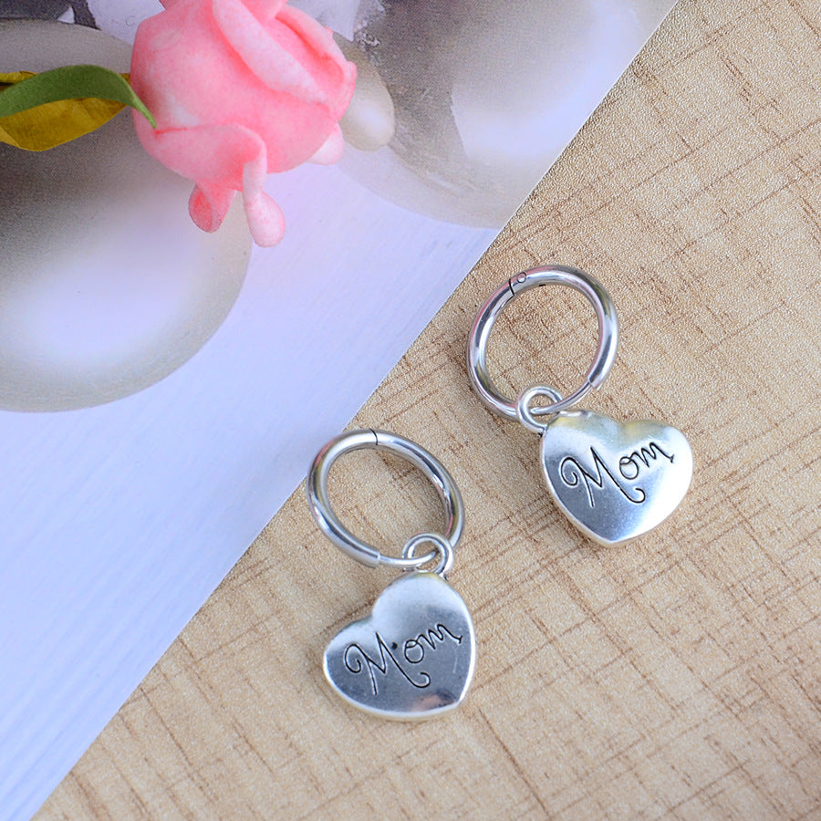 Wholesale love pendant earrings creative design sense mother' s day family holiday gift