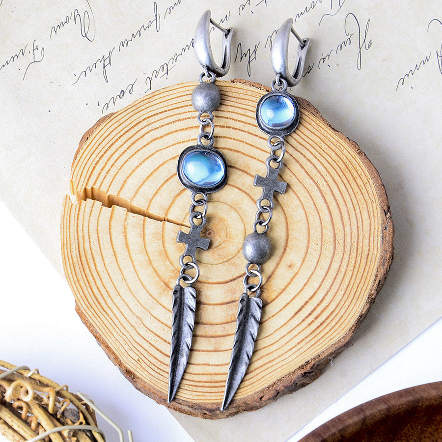 Wholesale Bohemian Wind Su Feather Earrings