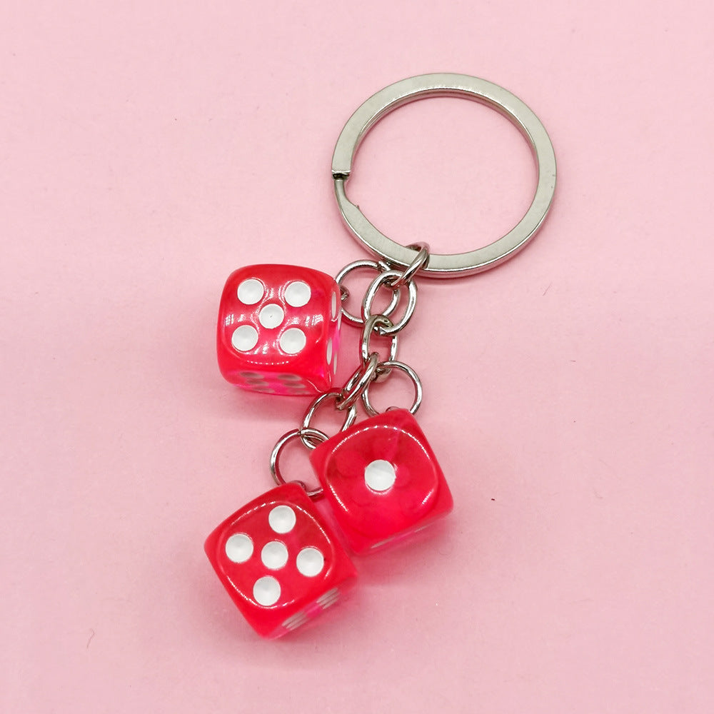 Wholesale Resin Colored Dice Keychain Pendants