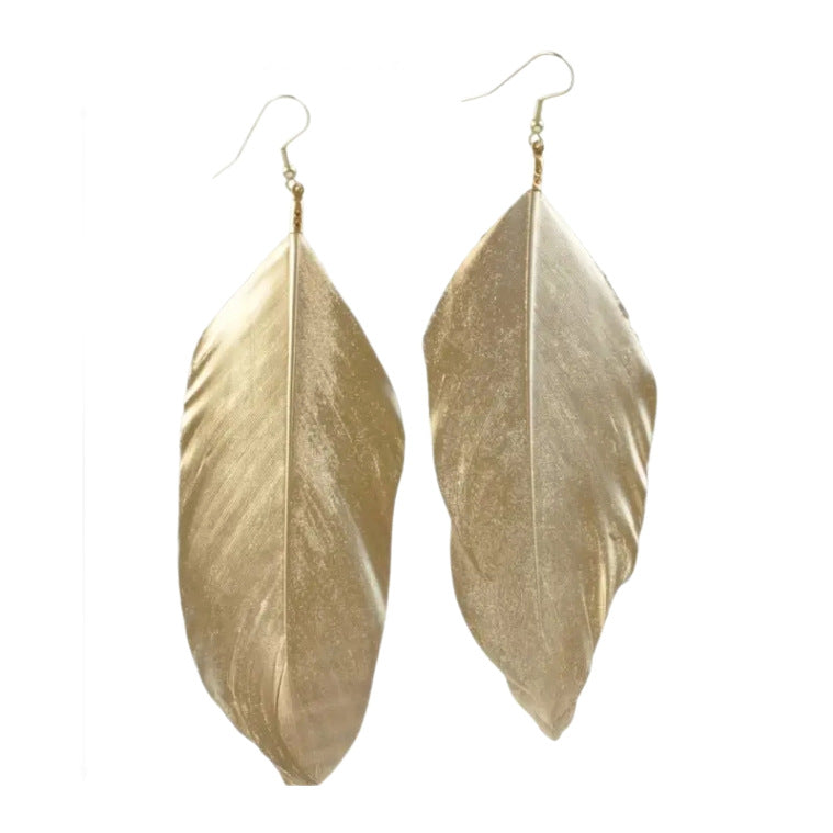 Wholesale 12pcs/pack Silver gold feather earrings