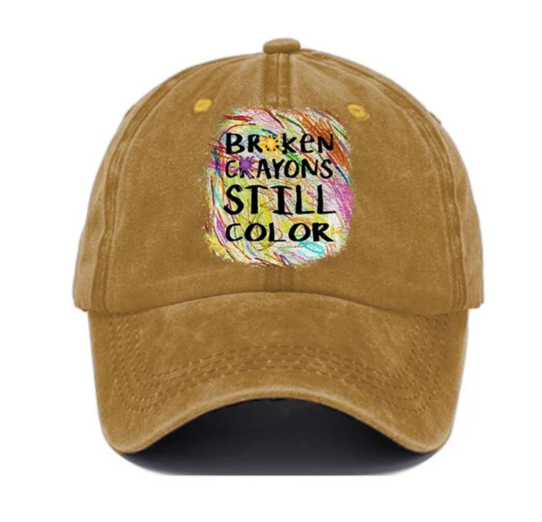 Wholesale Distressed Washed Cotton Distressed Printed Soft-capped Baseball Cap