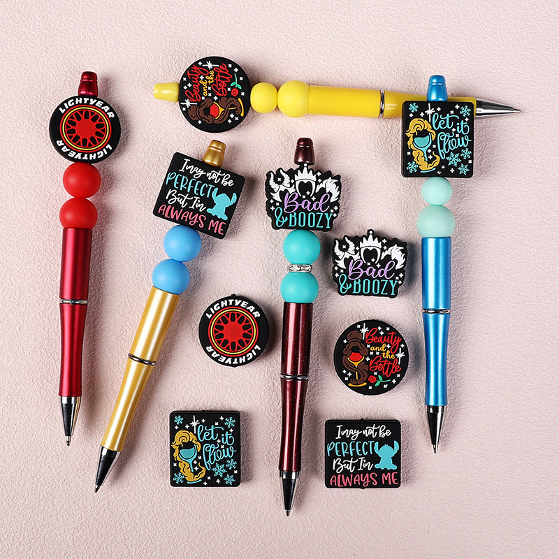 Wholesale 20pcs New cartoon letter silicone beads diy bracelet necklace loose beads accessories