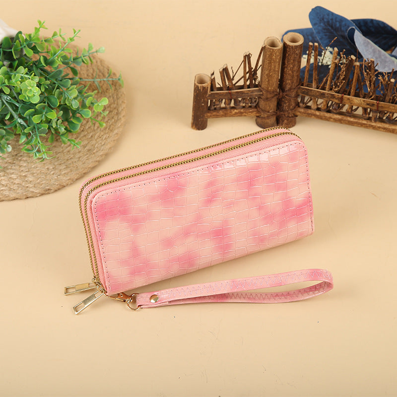 Wholesale Double Pull Cute Long Printed Bi-Fold Wallet