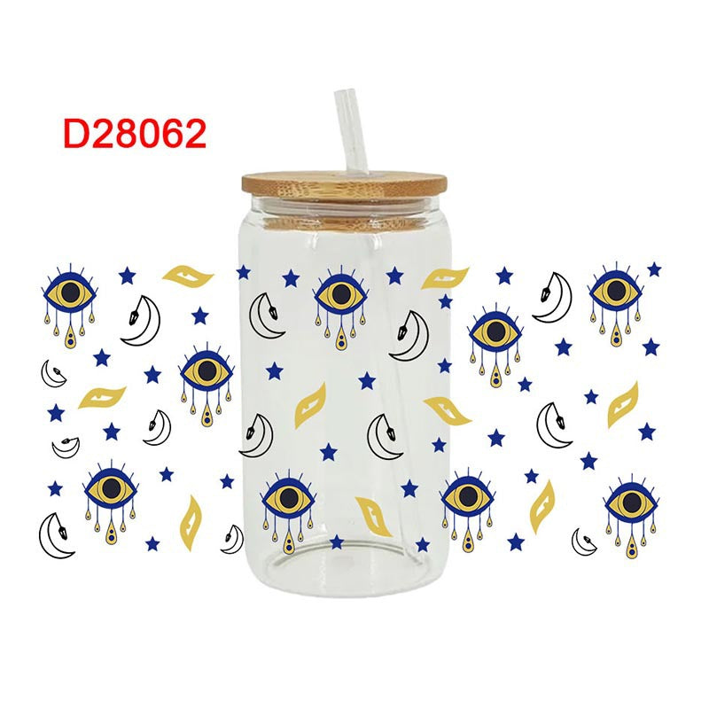 Wholesale Blue Devil's Eye Series 16oz Cup UV DTF Wraps