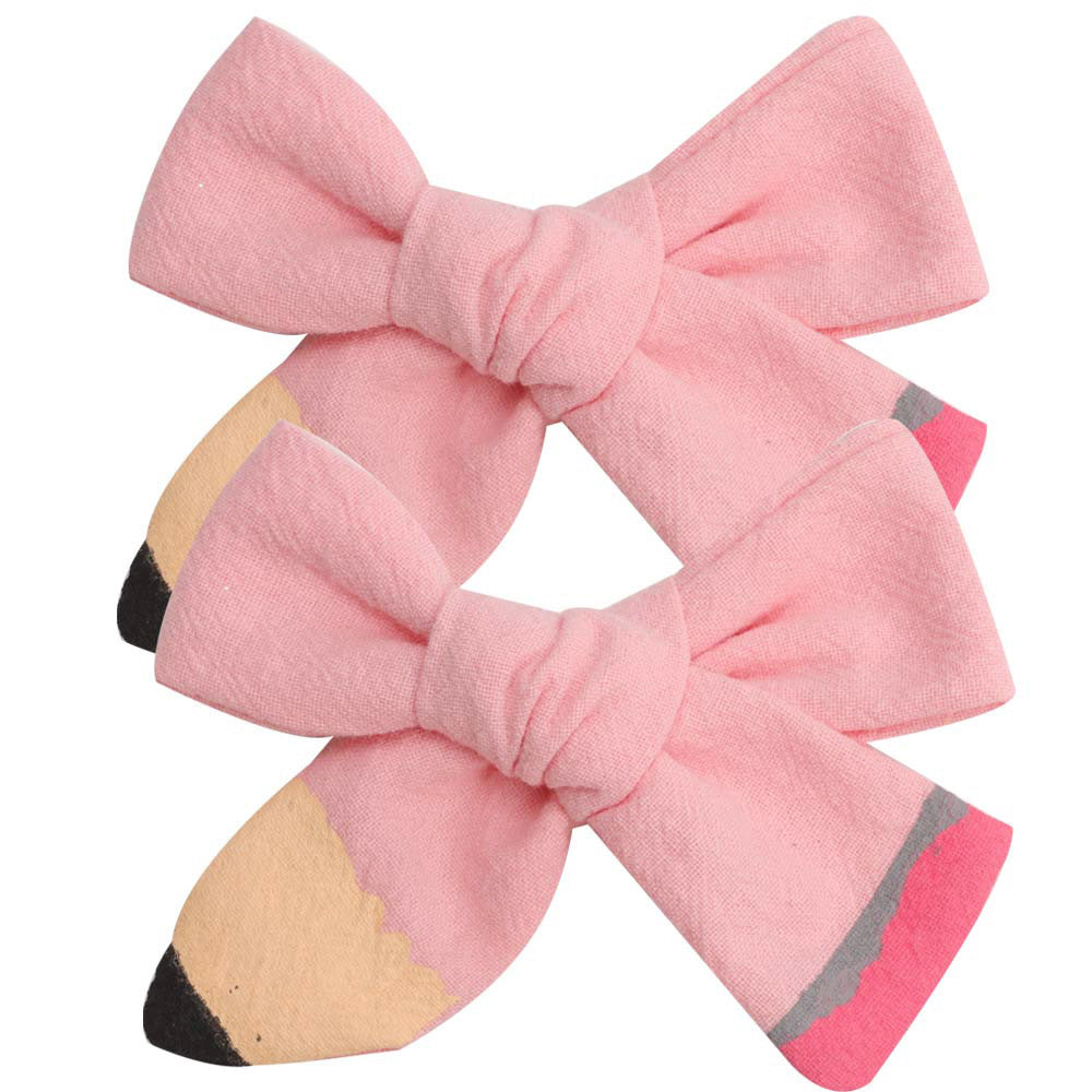 Wholesale Fabric Return To School Season Boutique Kindergarten Hair Accessories
