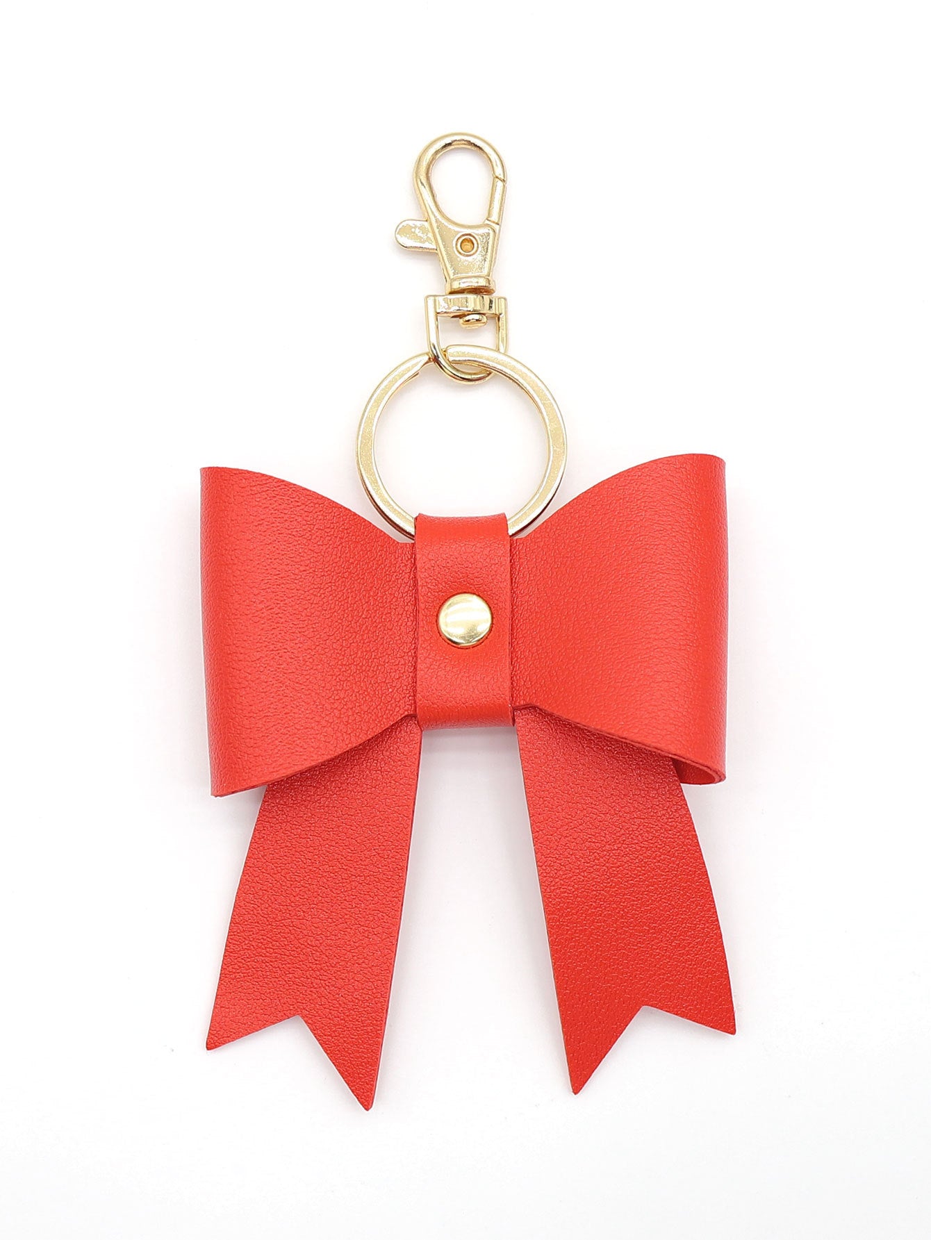 Wholesale New simple PU leather bow shape key chain bag pendant accessories