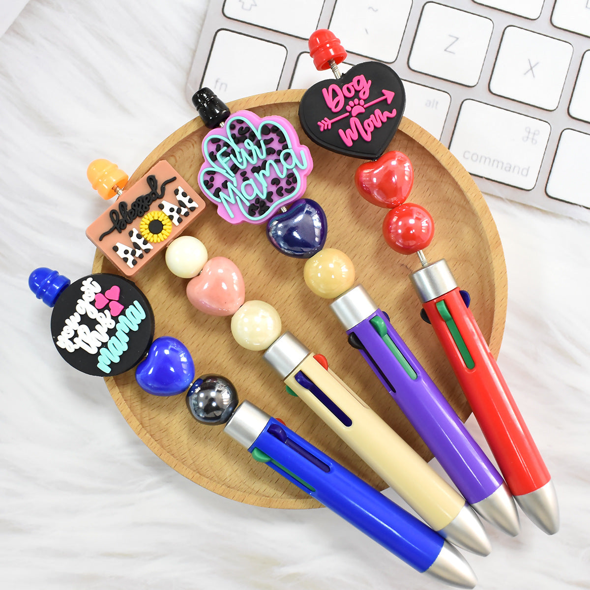 Wholesale  Random 100pcs/pack  Cute Cartoon Mother' s Day Series Ballpoint Pen  Focal Beads