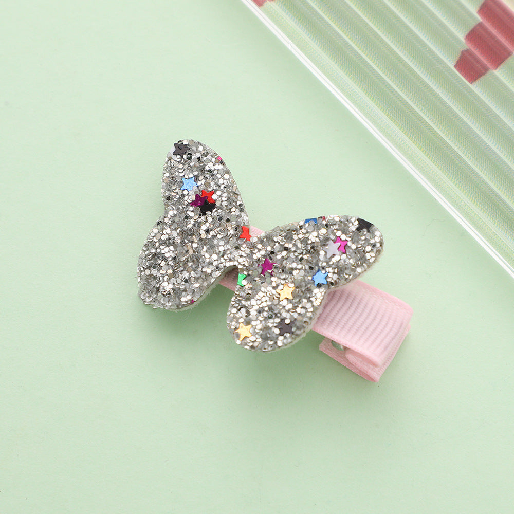 Wholesale 10pcs Crown Duck Clip Butterfly Diamond Sequins Hair Accessories Children Broken Hair Hair Clips
