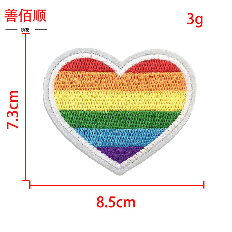 Wholesale 10pcs Five-pointed Star Heart-shaped Towel Beads Sequins Embroidery Cloth Patch Badge Badge Patch Clothes Decoration FS
