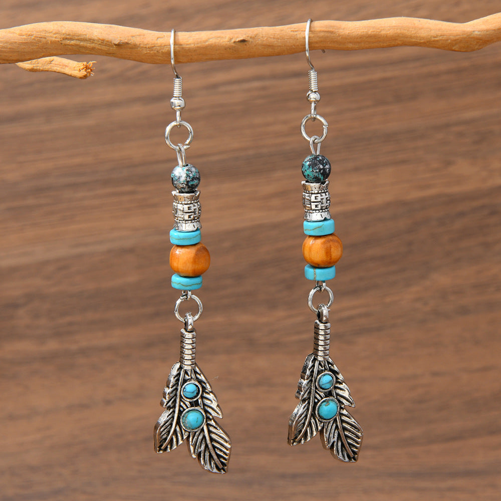Wholesale Bohemian Turquoise Bull Head Earrings
