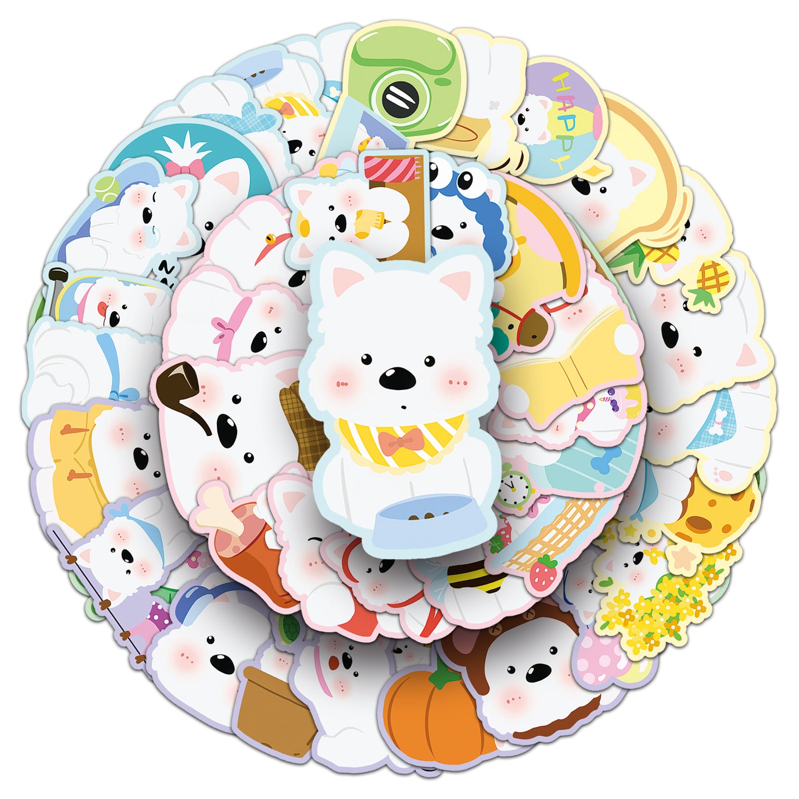 Wholesale  West Highland White Terrier sticker cute pet Waterproof Vinyl Stickers OLY Exclusive