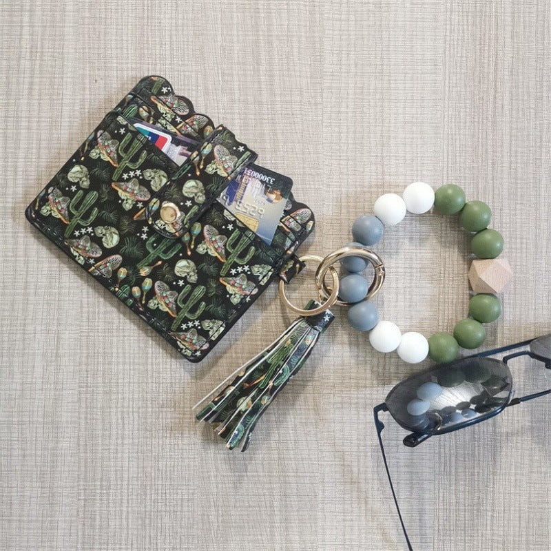 Wholesale Tassel pendant iridescent wrist key ring keychain