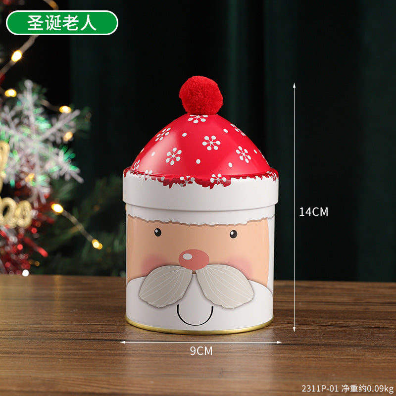 Wholesale Candy Bucket Christmas Hat Metal Storage Box
