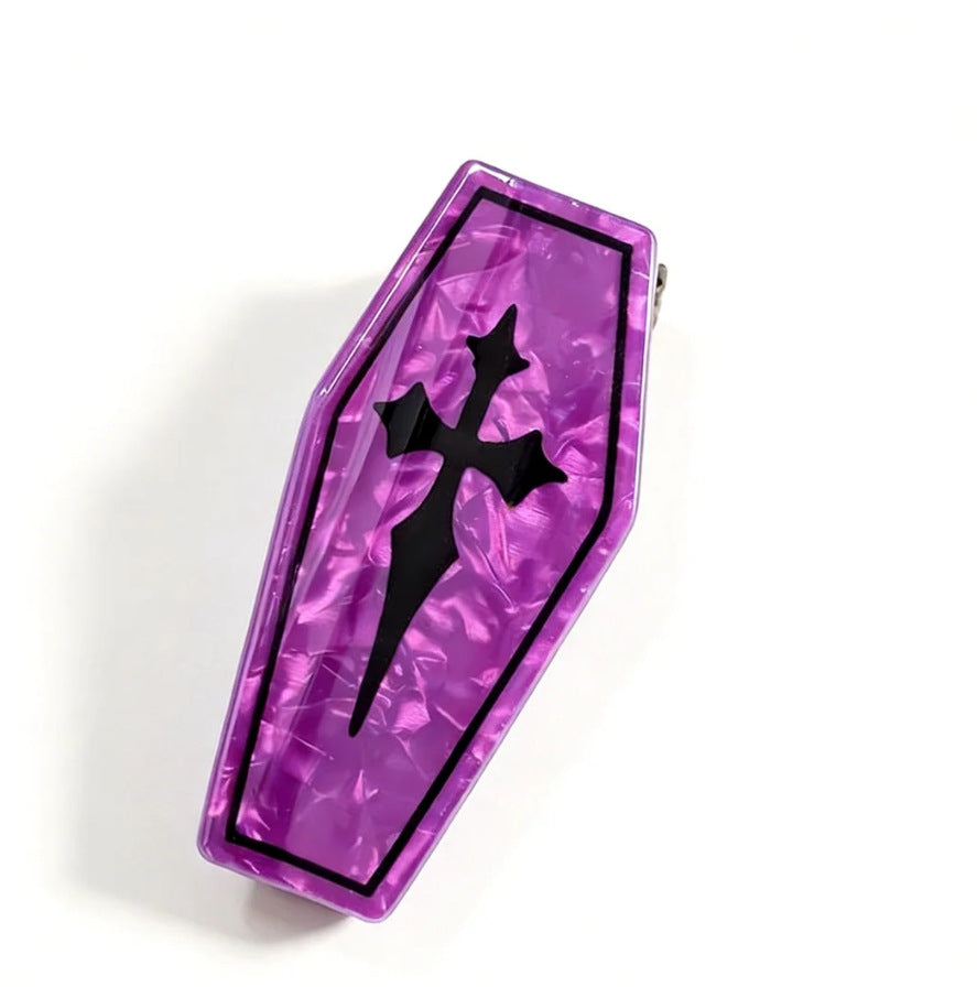 Wholesale  Coffin Claw Hair Clip Gothic Punk PVC Hair Accessory For Everyday Styling