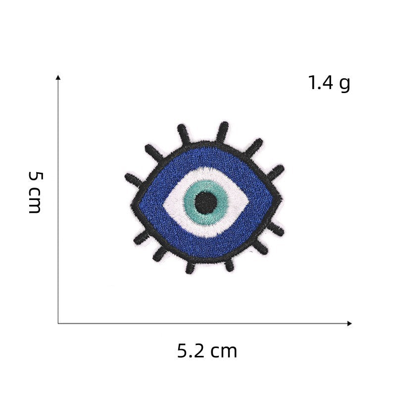 Wholesale Embroidered Evil Eye Iron On Patch Blue Eye Applique Trendy Decorative Accessory For Bags And Clothing Boutique Resale