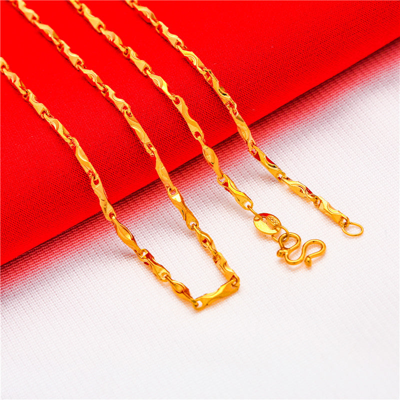Wholesale Gold-plated water wave snake bone necklace box necklace
