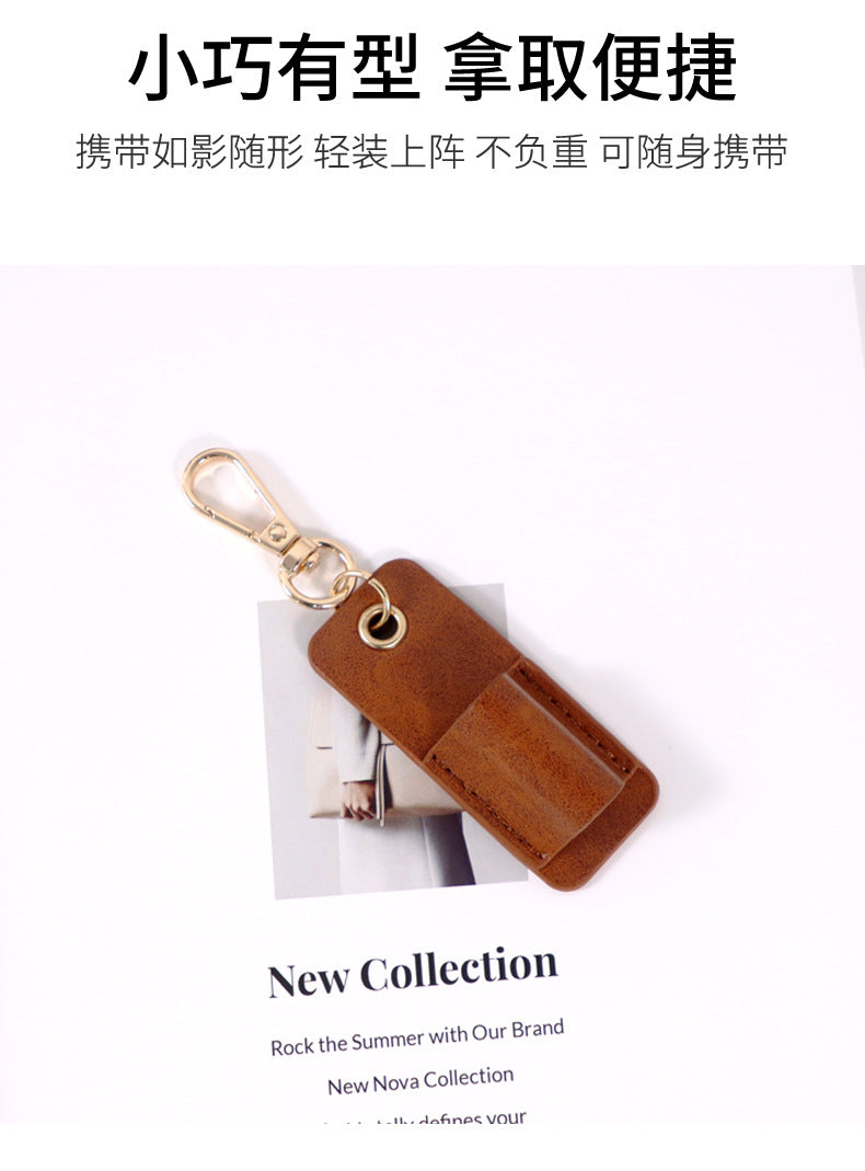 Wholesale Neck Pencil Bag Portable Small Leather Pen Clip Key Pendant