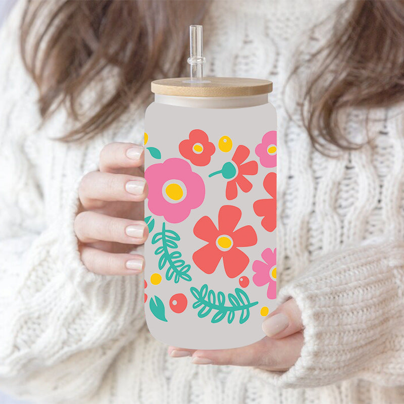 Wholesale Cartoon Cute Forest Style Plant Theme 16oz Cup UV DTF Wraps