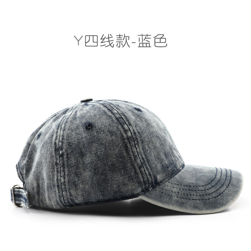 Wholesale Autumn/Winter Personalized Retro Solid Color Light Plate Denim Outdoor Sunshade Duck Tongue Hat