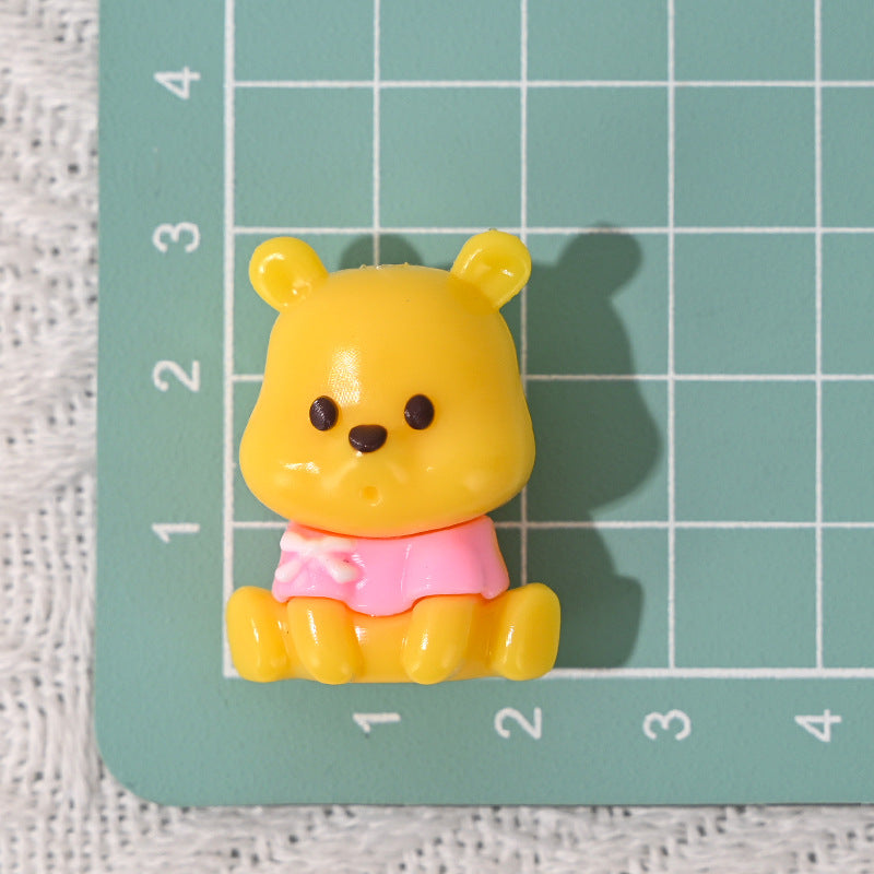 Wholesale 5pcs/pack Rubber Beads Bear Straight Hole Loose Beads Cartoon Beads OLY Exclusive