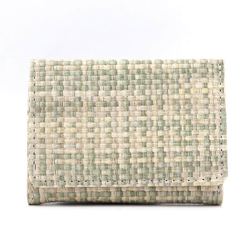 Wholesale Straw Pattern Folding Wallet Student Coin Purse Card Holder Wallet