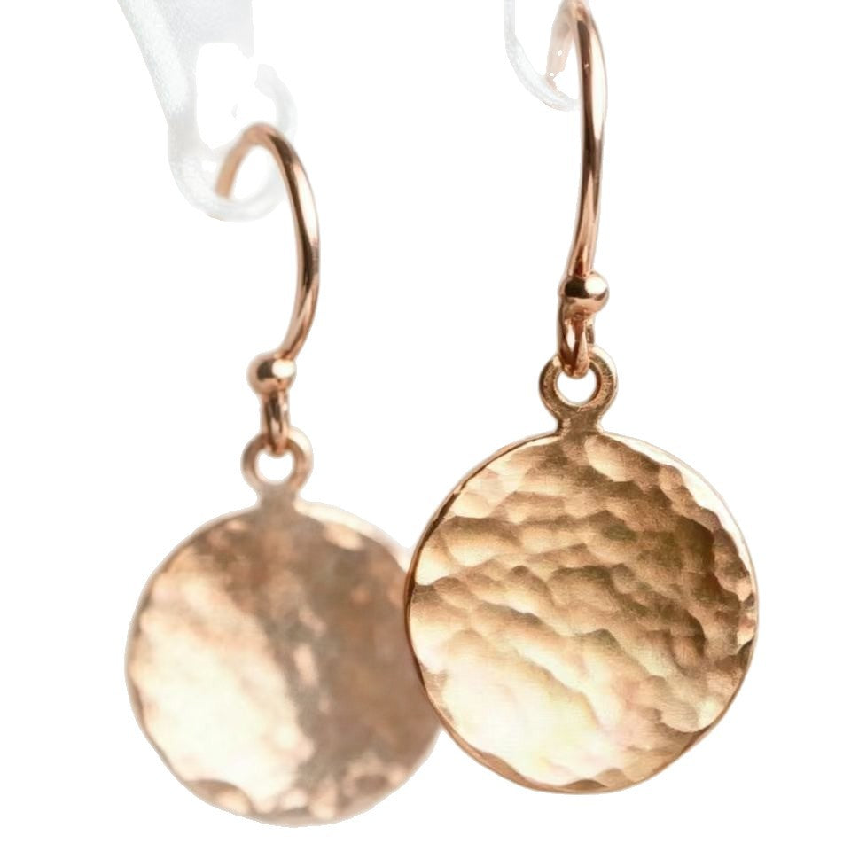Wholesale Alloy Gold Tone Textured Round Disc Earrings Geometric Minimalist Chic Jewelry Accessory For Women Party Gift Boutique Resale