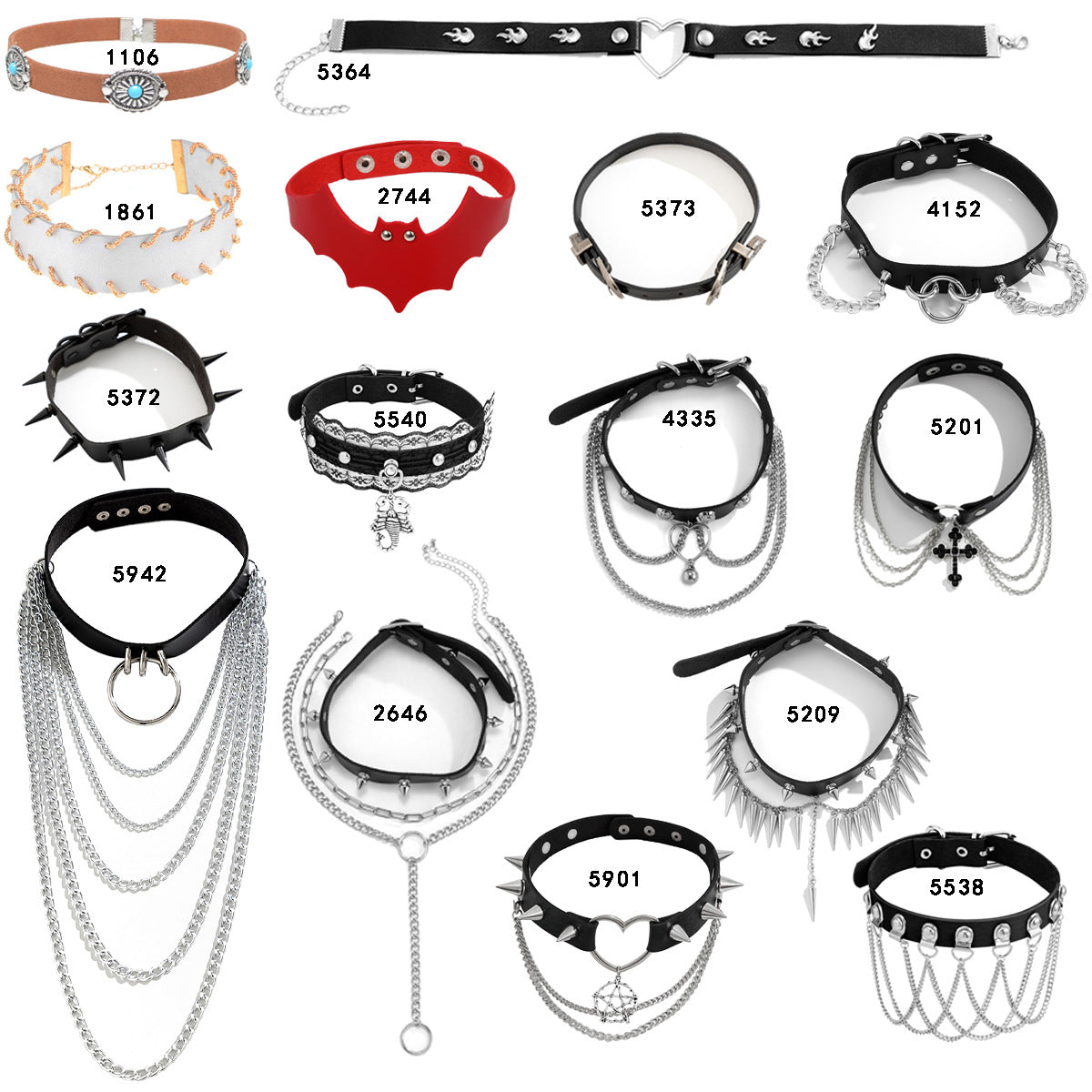 Wholesale  Jewelry Gothic Style Pattern PU Necklace