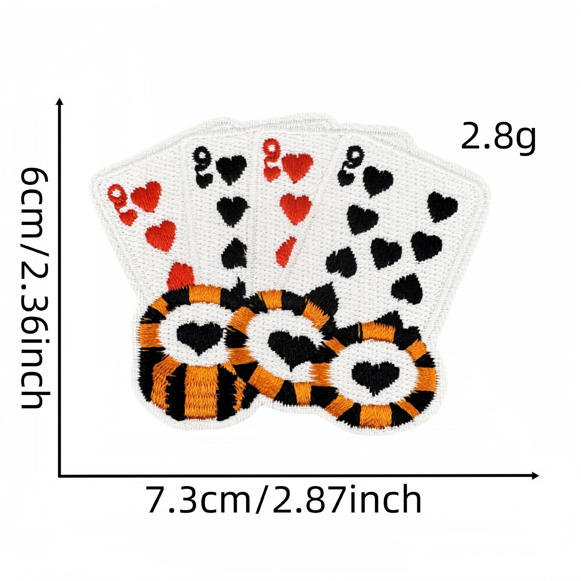 Wholesale  Poker Series Embroidery Cloth Stickers Love Heart Decoration DIY  Patch