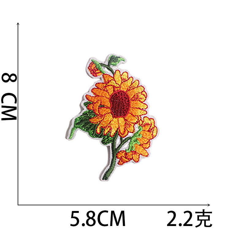 Wholesale Bee Embroidery Cloth Patch Cartoon Computer Embroidery Logo Sunflower Patch