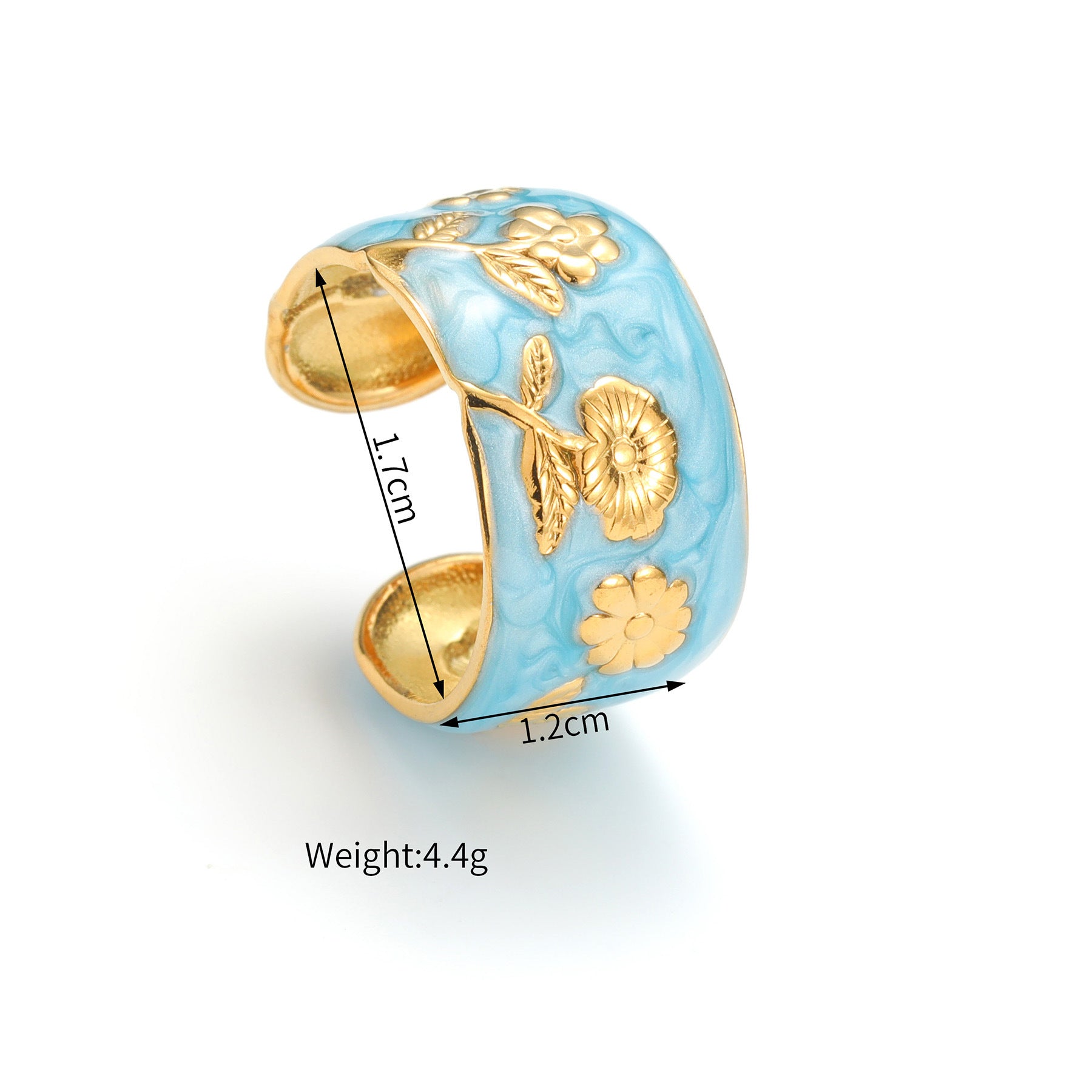 Wholesale Trendy Morandi Enamel Flower Open Ring Stainless Steel Jewelry Accessory For Everyday Office Style
