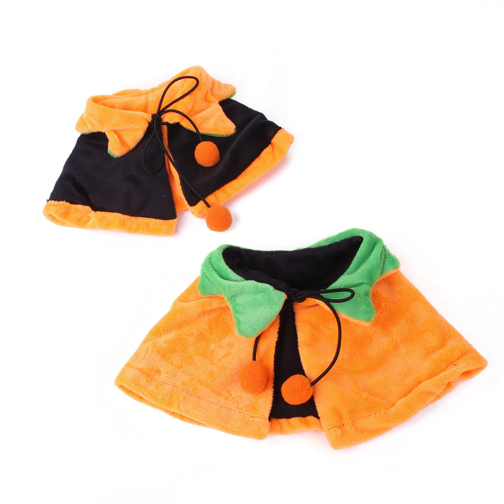 Wholesale 2PCS Double Sided Halloween Pumpkin Pet Plush Cloak