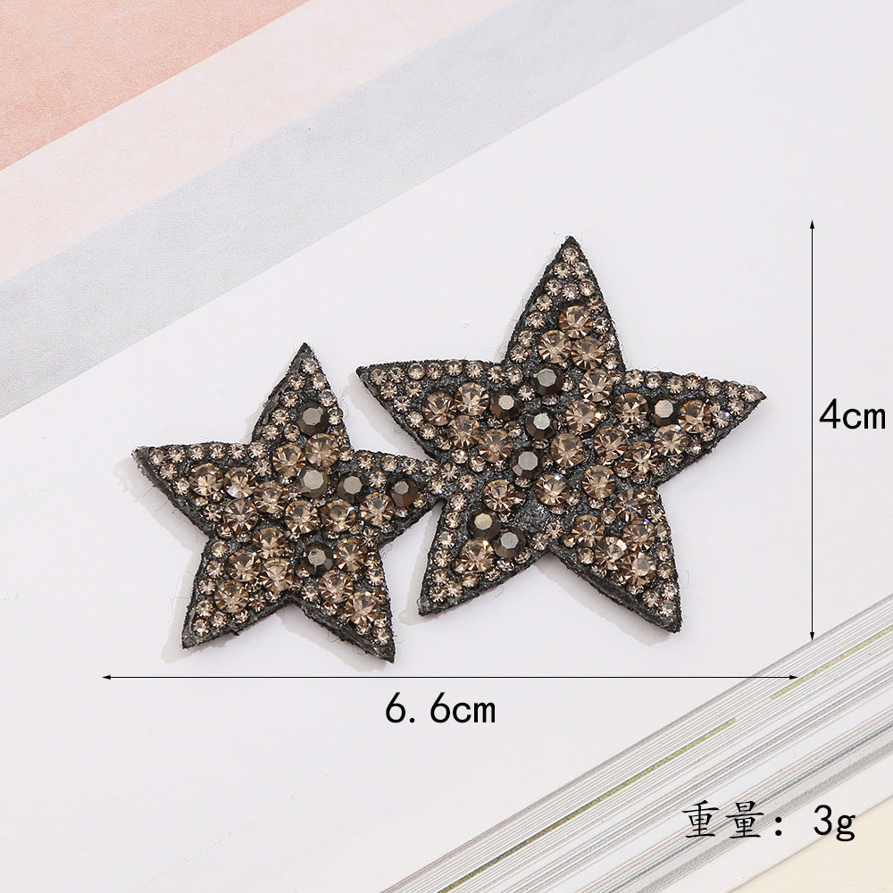 Wholesale 10pcs Full Diamond Pentagram Water Diamond Embroidery DIY Patches