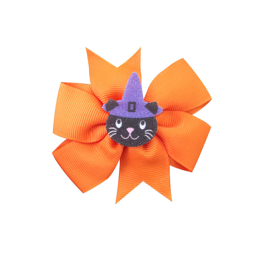 Wholesale Halloween Solid Color Bow Hairpin