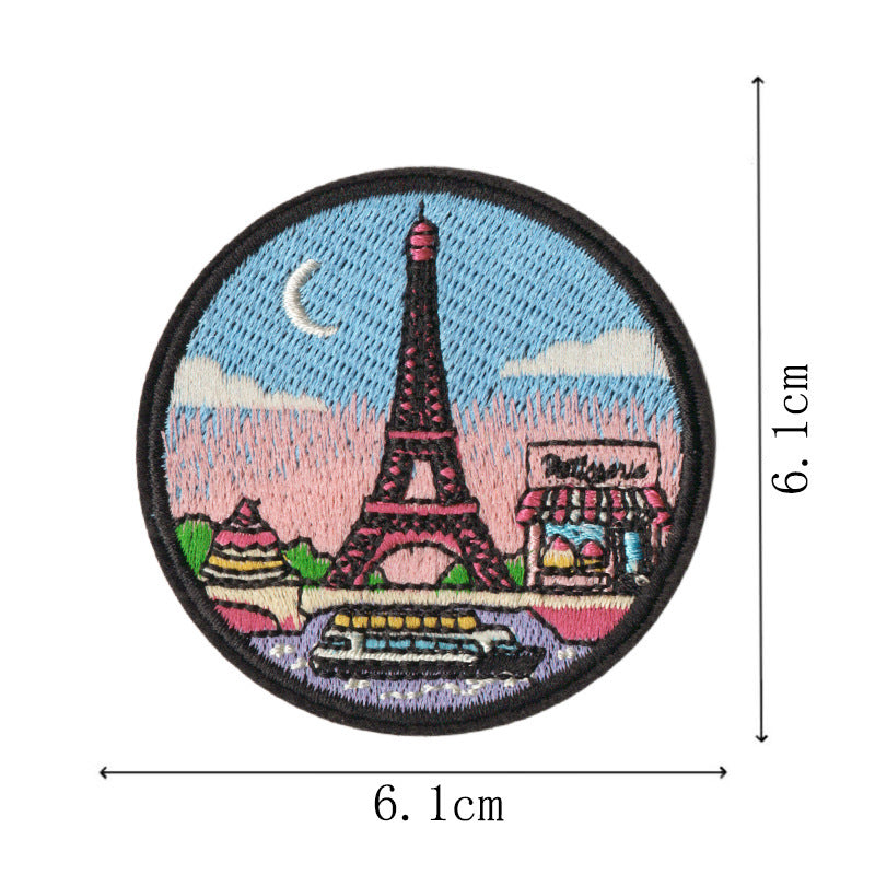 Wholesale World City Landmark Iron On Patch Set Chic DIY Travel Decorative Patches For ets Backpacks Handbags Scrapbooking Casual Craft Supply
