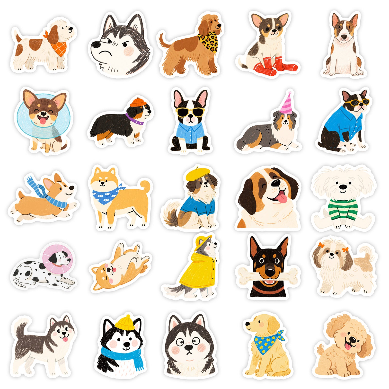 Wholesale 56pcs Cute Cartoon Dog Stickers