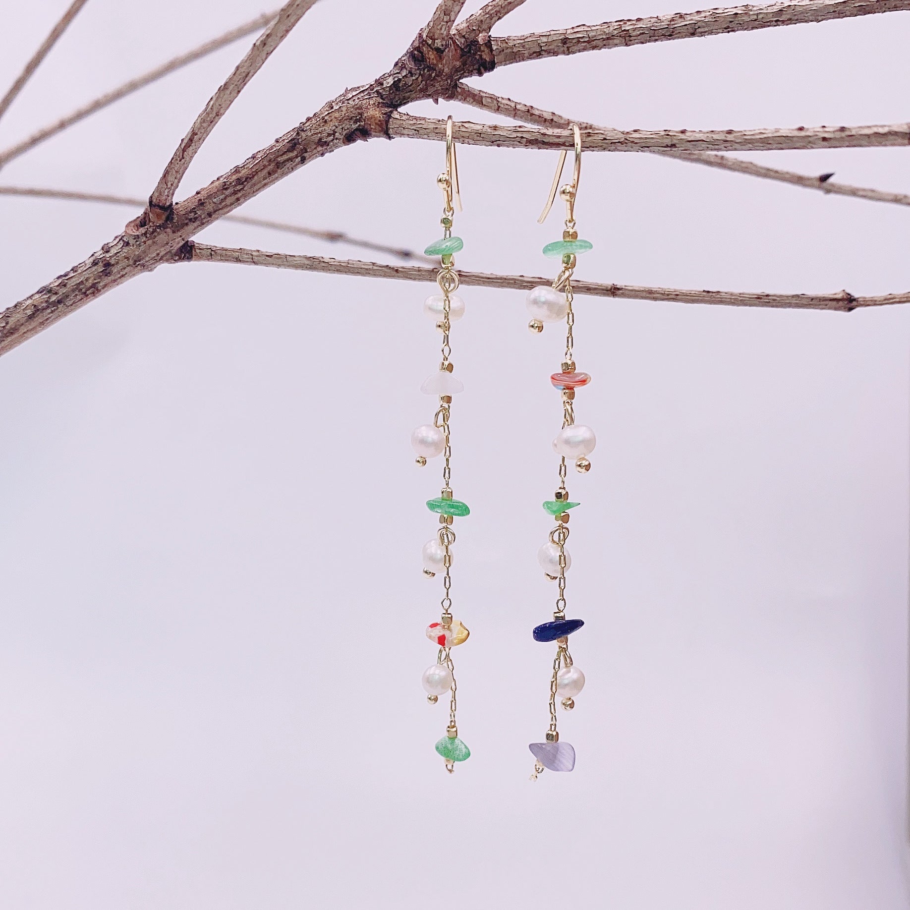 Wholesale Baroque Pearl Natural Color Stone Earrings