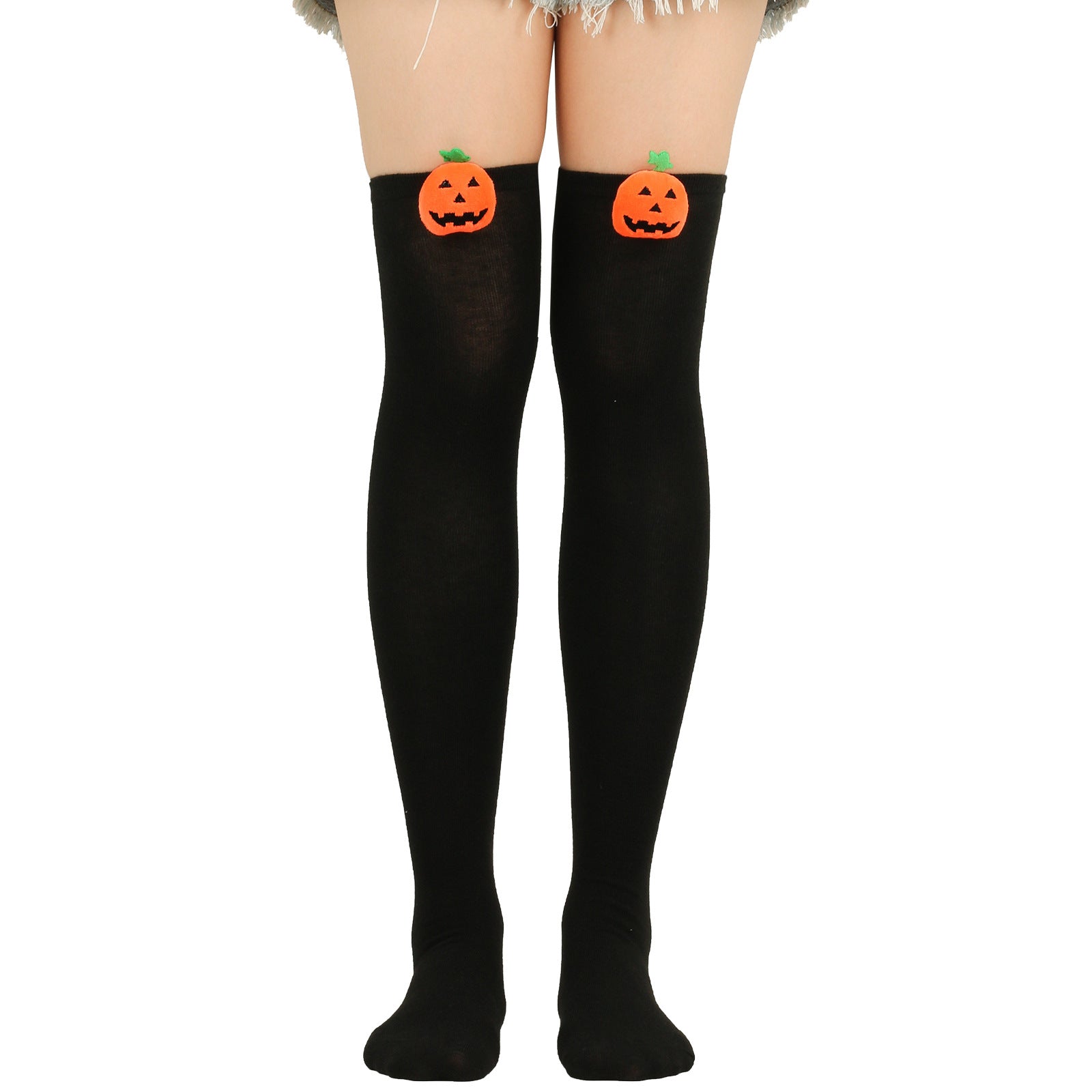 Wholesale Halloween Cartoon Devil Knee-high Striped Socks