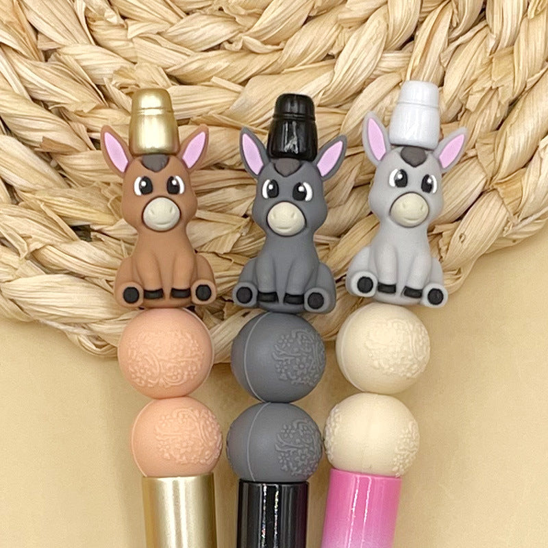 Wholesale 20pcs/ packCartoon 3D Epoxy Silicone Beads Food Grade Loose Beads