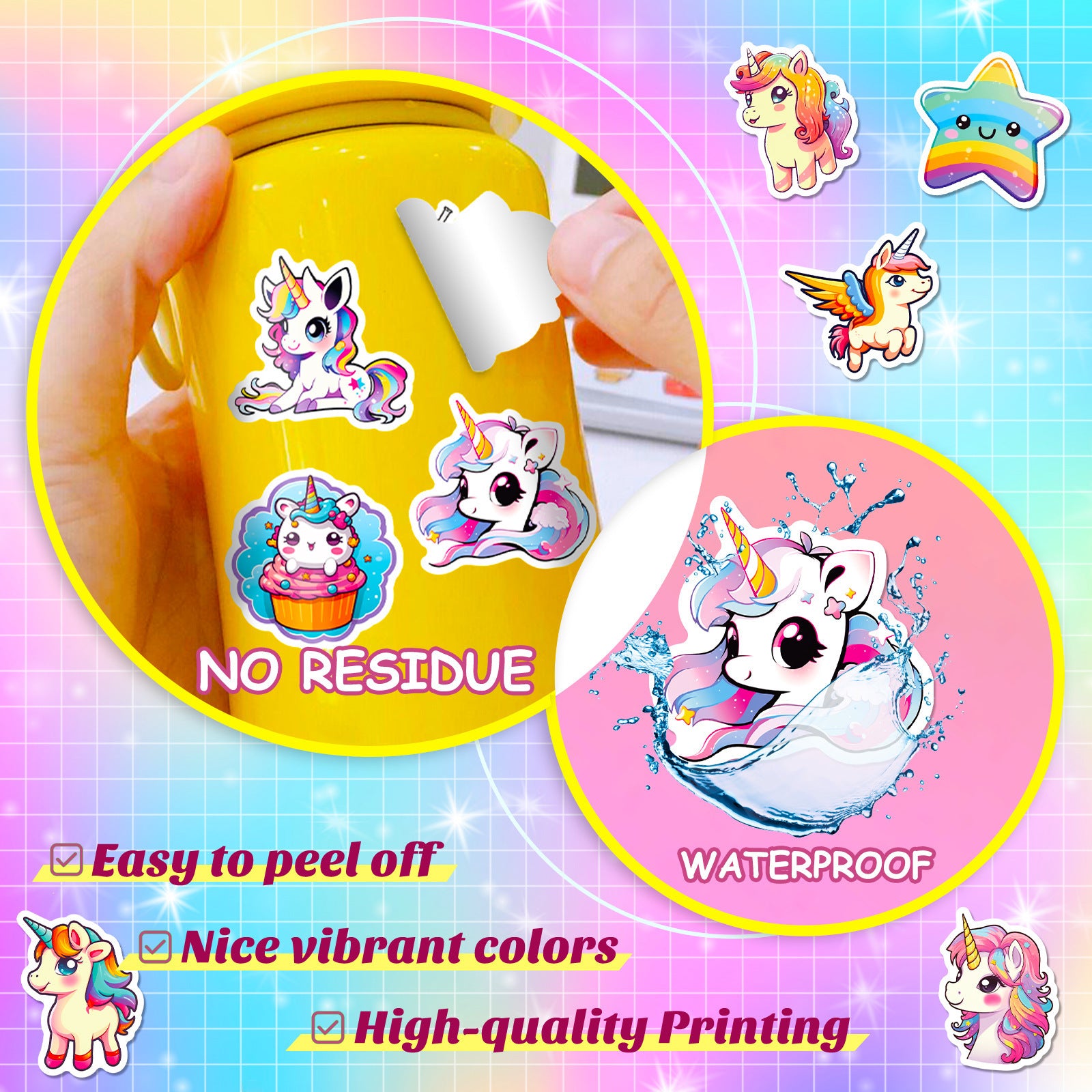 Wholesale 50pcs various styles of stickers personalized DIY decorative stickers unicorn waterproof stickers