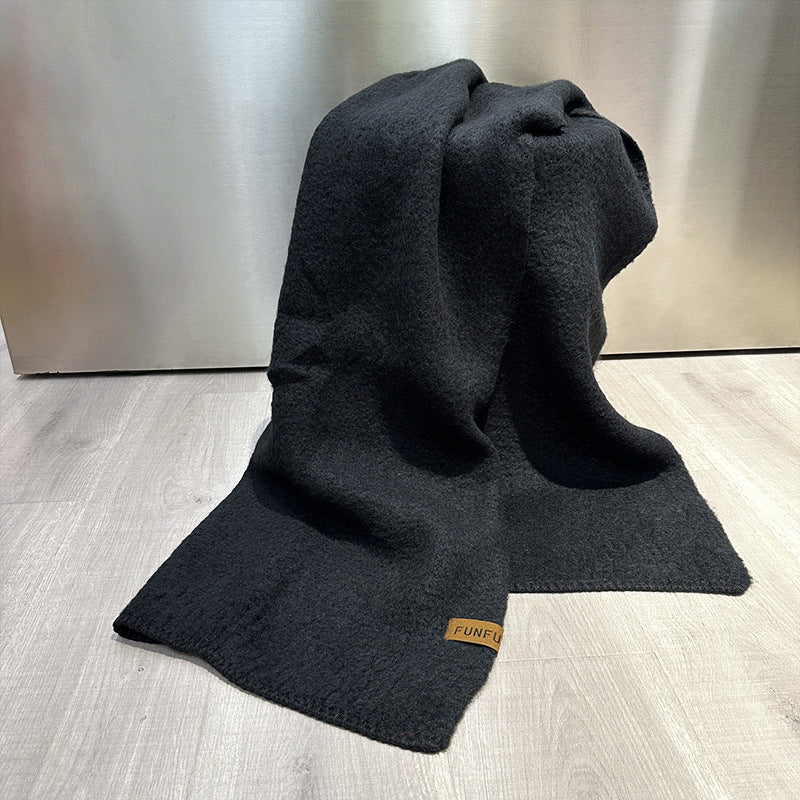 Wholesale Autumn and Winter Warm Solid Color High-end Knitted Scarf