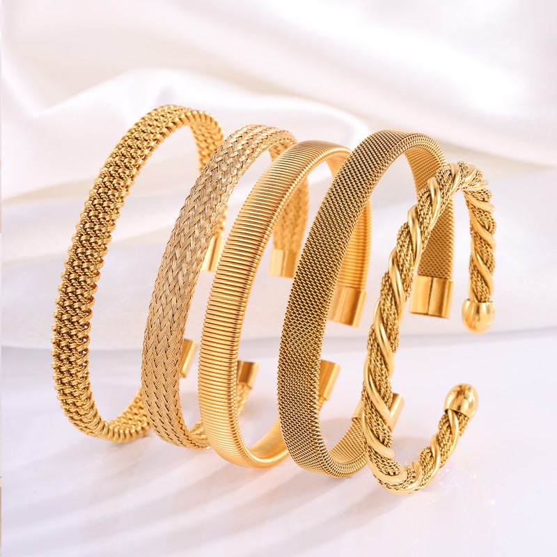 Wholesale Woven Fried Dough Twists titanium steel bracelet