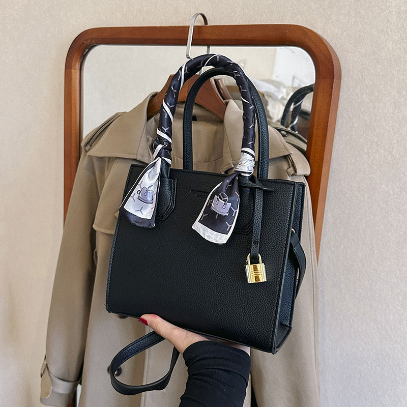 Wholesale 2023 PU Simple Scarf Texture Handheld Tote Bag Crossbody Shoulder Bag