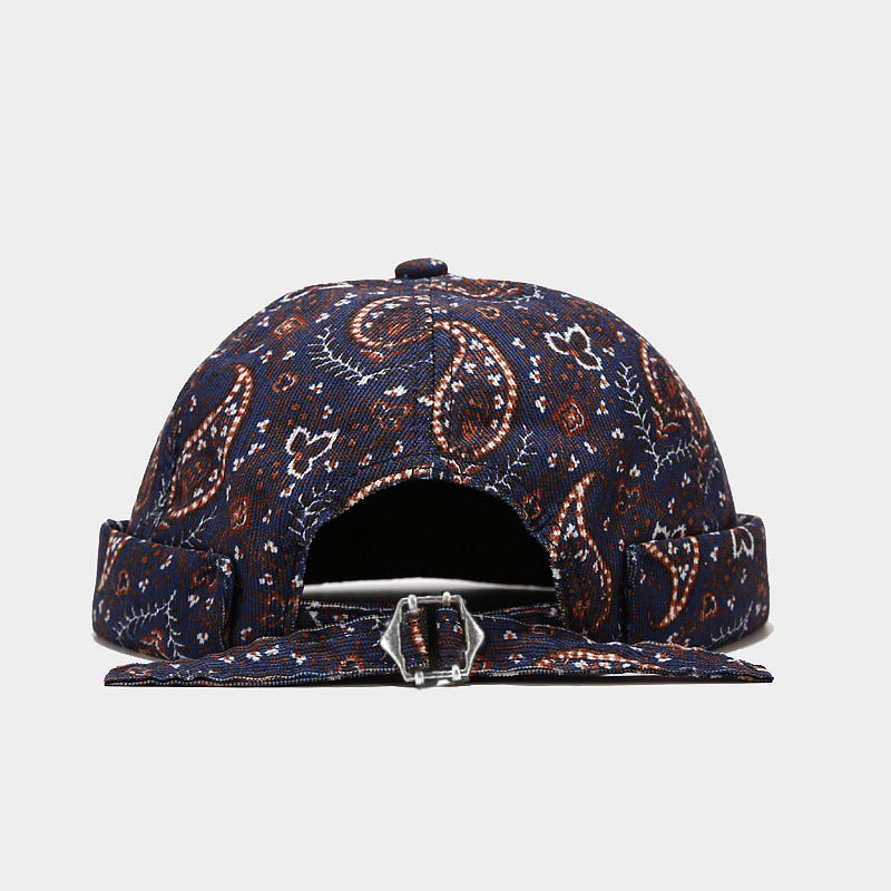 Wholesale  Cashew Flower Floor Hat  Retro Fashion Yuppie Hat Men's Trendy Melon Hat Beret