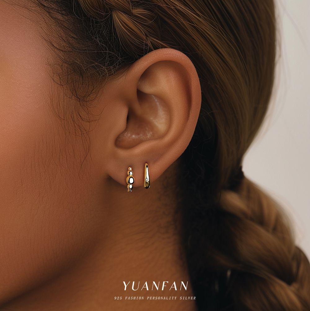 Wholesale Zircon inlaid geometric earrings Ear Studs