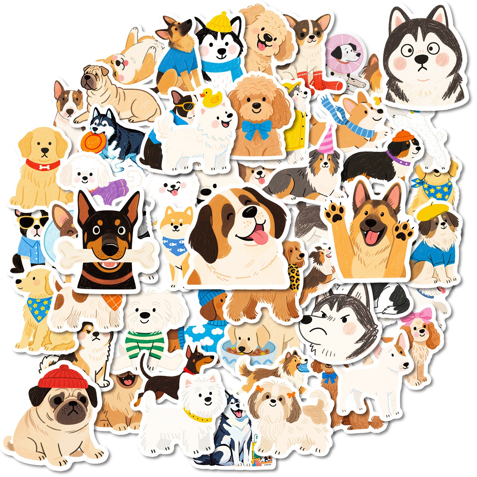 Wholesale 56 Cute Hand Drawn Cartoon Dog Stickers