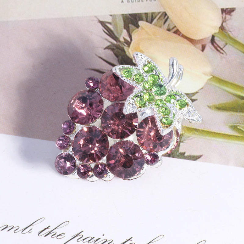 Wholesale Colorful grape full diamond can wear straight hole loose beads DIY mobile phone key chain