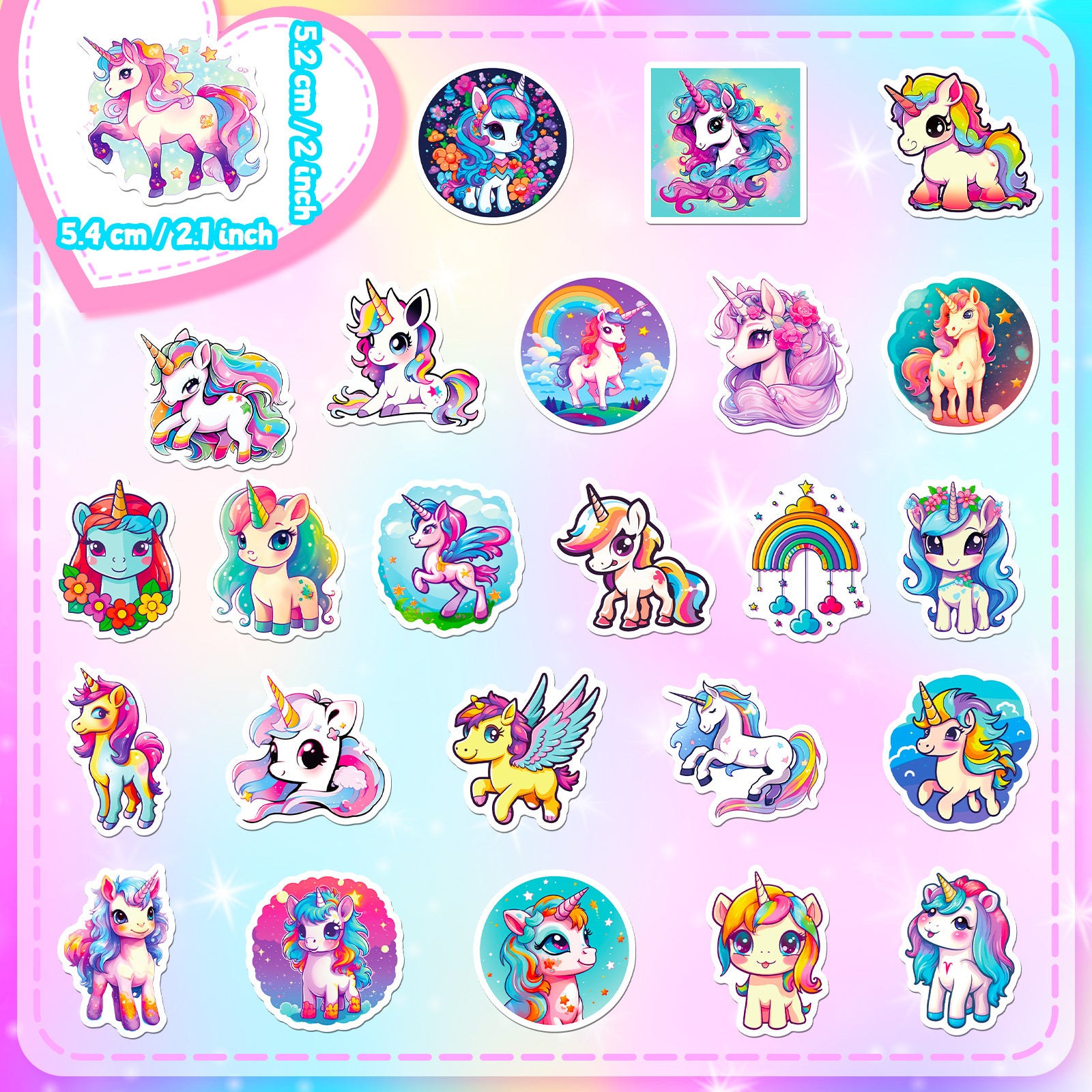 Wholesale 50pcs various styles of stickers personalized DIY decorative stickers unicorn waterproof stickers