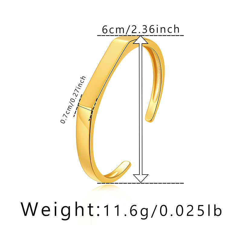 Wholesale Wide-brim Heavy Metal Gold-plated Bracelet